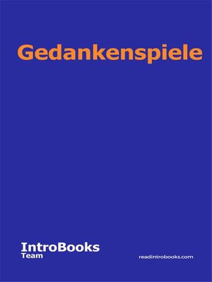 cover image of Gedankenspiele